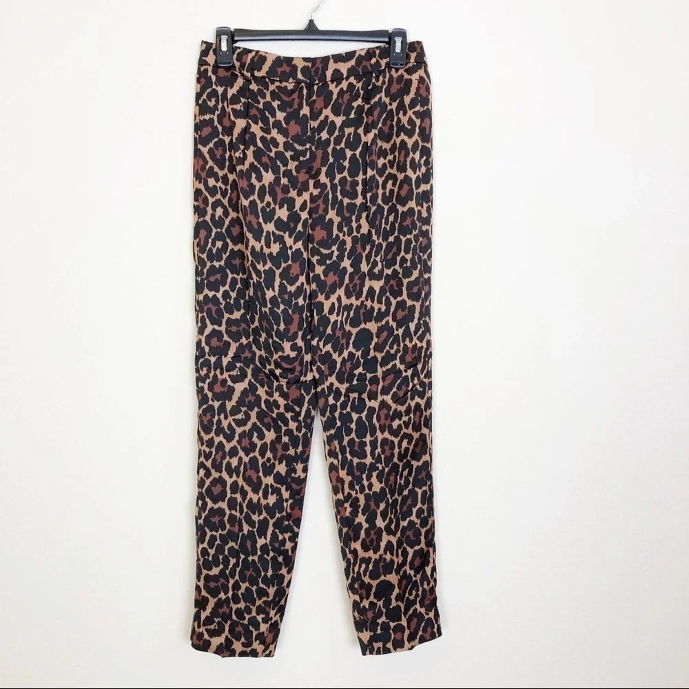 New J. Crew High-rise Wide-leg Trouser in Leopard